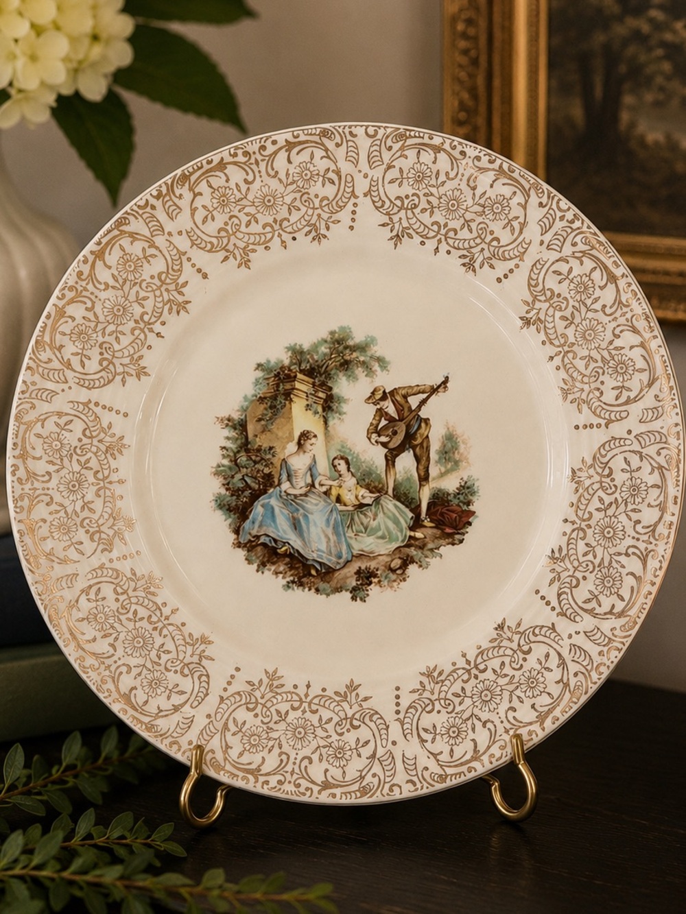 Vintage Plate D’or LIMOGES AMERICAN Serenade 22K Gold | Grandmillennial Cottage